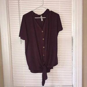 BRAND NEW Boutique Button Down Top with Tie Detail